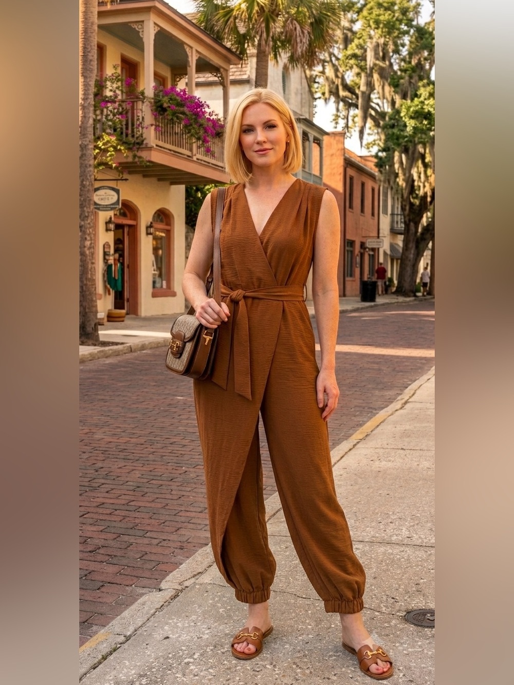 NWT entro faux wrap jumpsuit surplace wrap front size L